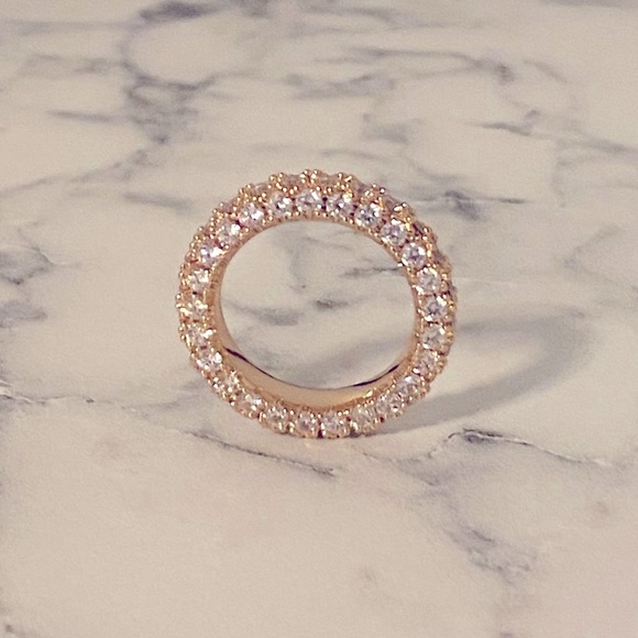 18k gold Italian cut 3 row eternity band NWT - Picture 2 of 9